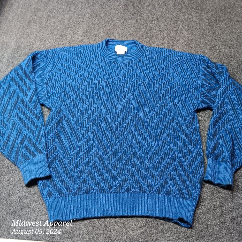 Vintage The Mens‎ Store Sweater Size Tall XL Blue Acrylic Knit Made in USA